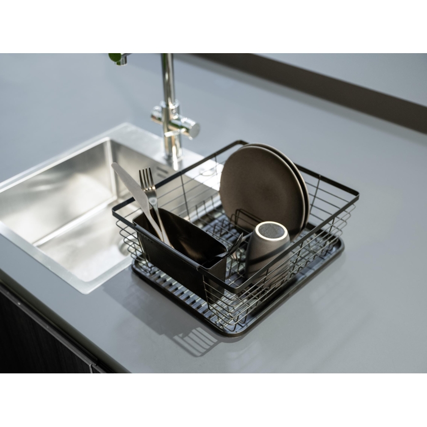 WENKO 54766100 - Afdruiprek BLACK OUTDOOR KITCHEN 36x30 cm zwart/zwart