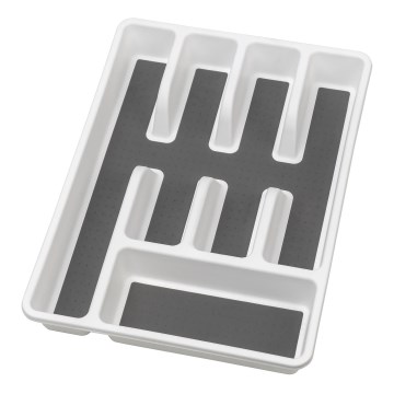 WENKO 54788100 - Bestekbak 26,5 x 36,5 cm, wit/grijs