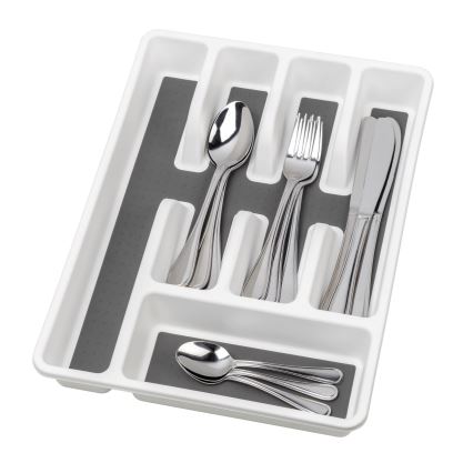 WENKO 54788100 - Bestekbak 26,5 x 36,5 cm, wit/grijs