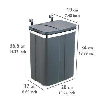 WENKO 54903100 - Mand voor deurmontage 26x36,5 cm grijs/zilver