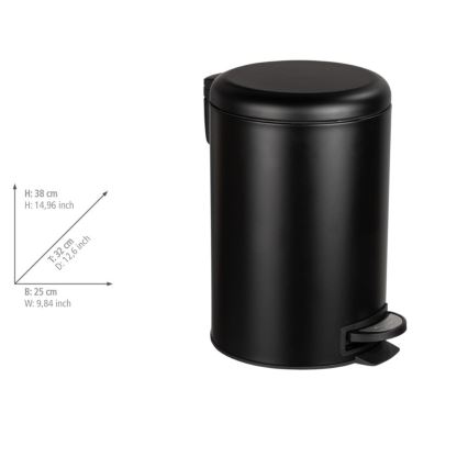 WENKO 54913100 - Vuilnisbak LEMAN 25x38 cm zwart