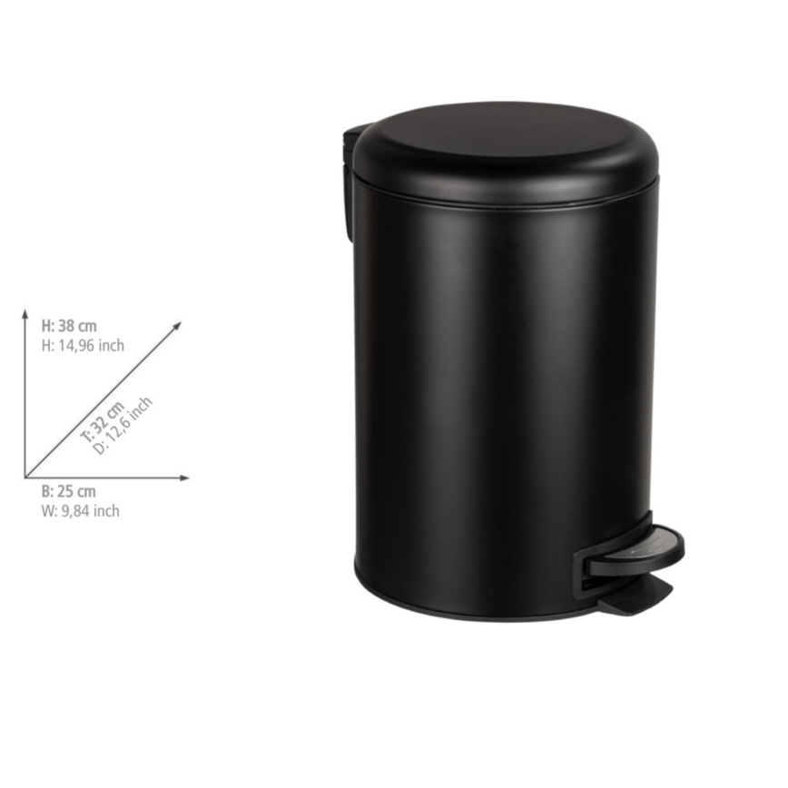 WENKO 54913100 - Vuilnisbak LEMAN 25x38 cm zwart