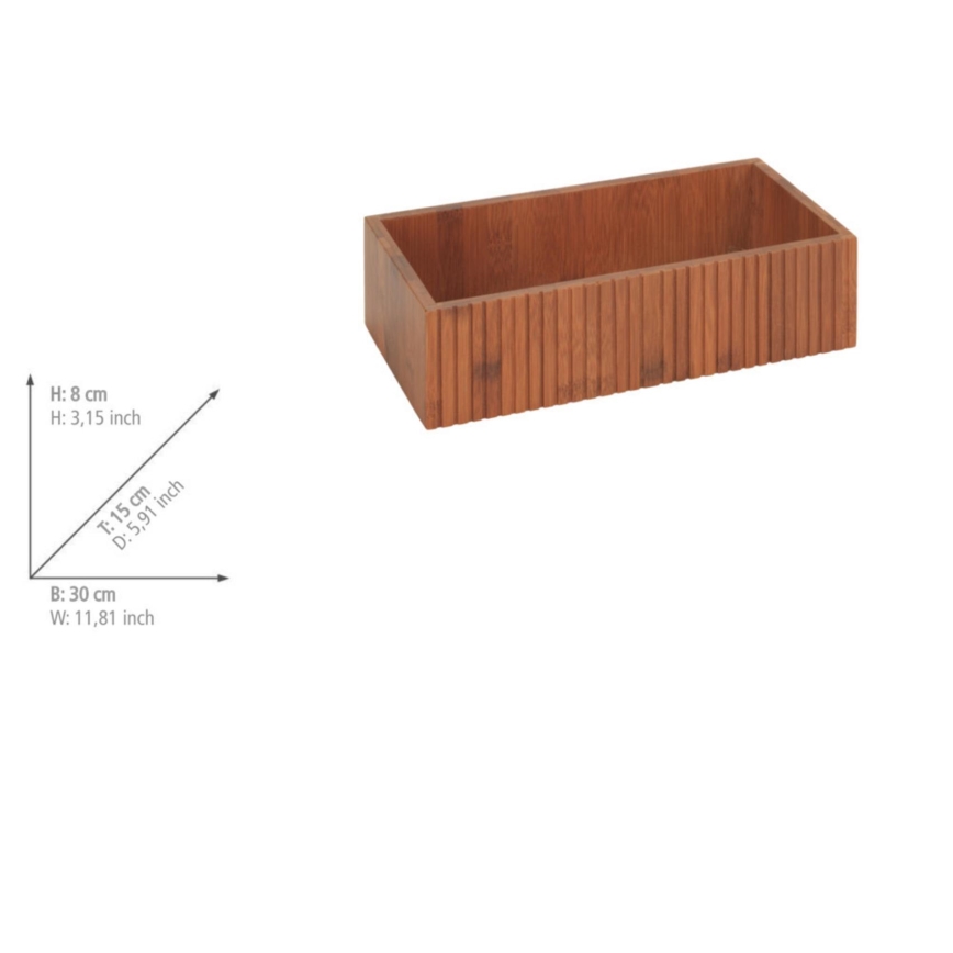 WENKO 54943100 - MERA opbergbox 30 x 15 cm, bruin