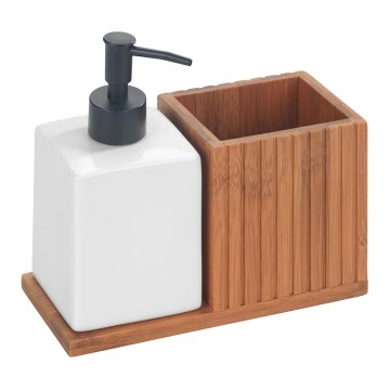 WENKO 54944100 - Zeepdispenser MERA 18,5x17 cm bruin
