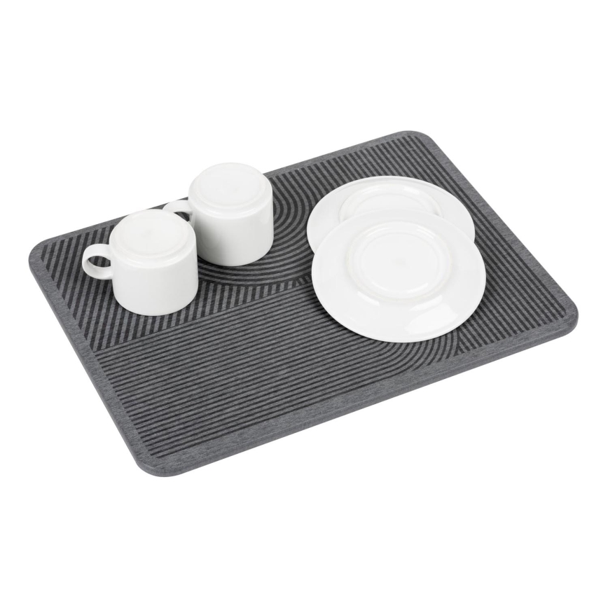 WENKO 54955100 - Afdruipmat DAMON 40x30 cm diatomiet/grijs