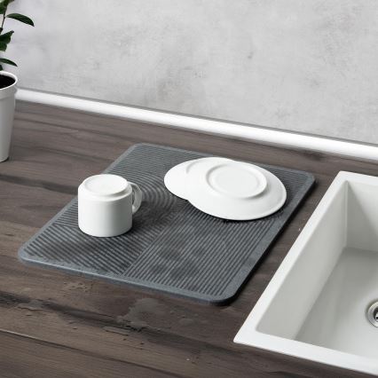 WENKO 54955100 - Afdruipmat DAMON 40x30 cm diatomiet/grijs