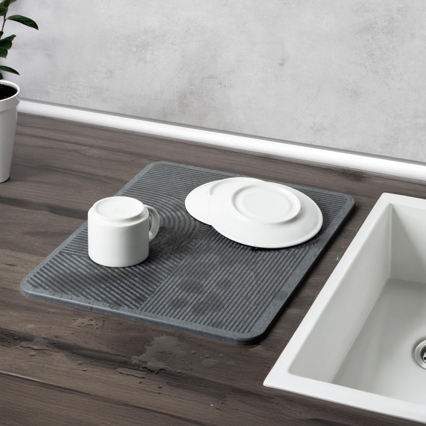 WENKO 54955100 - Afdruipmat DAMON 40x30 cm diatomiet/grijs