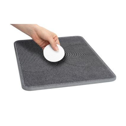 WENKO 54955100 - Afdruipmat DAMON 40x30 cm diatomiet/grijs