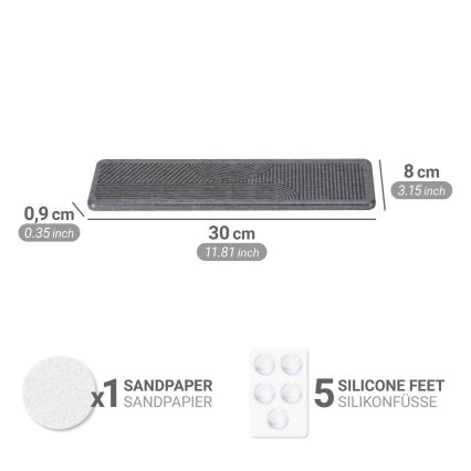 WENKO 54957100 - Afdruipmat DAMON 30x8 cm grijs