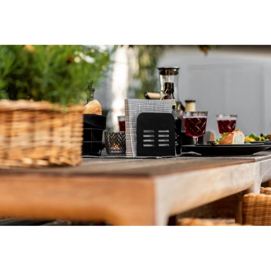 WENKO 55025100-Servettenhouder BLACK OUTDOOR KITCHEN 15x12,5 cm zwart