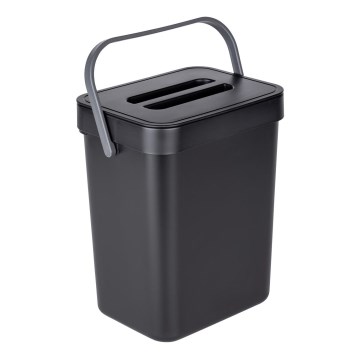WENKO 55027100 - Afvalemmer BLACK OUTDOOR KITCHEN 19x24 cm zwart/grijs/transparant
