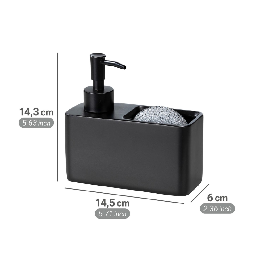 WENKO 55076100 - Zeepdispenser BLACK OUTDOOR KITCHEN 14,5x14,3 cm zwart