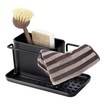 WENKO 55078100 - Organizer BLACK OUTDOOR KITCHEN 21x12 cm roestvrij staal/zwart