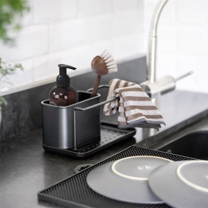 WENKO 55078100 - Organizer BLACK OUTDOOR KITCHEN 21x12 cm roestvrij staal/zwart