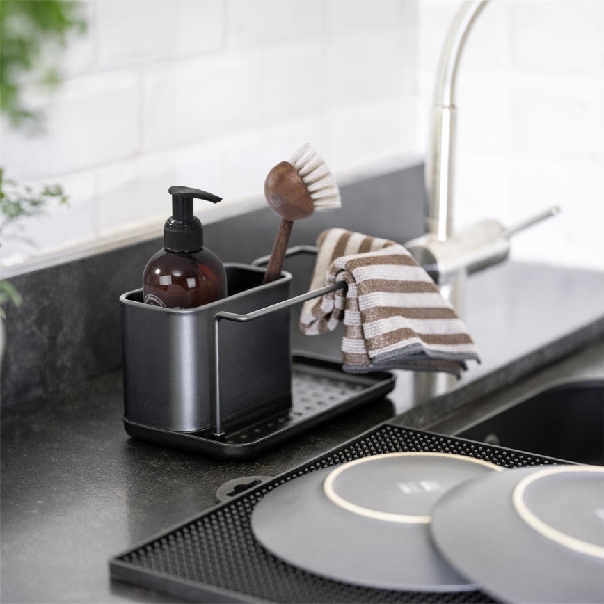WENKO 55078100 - Organizer BLACK OUTDOOR KITCHEN 21x12 cm roestvrij staal/zwart