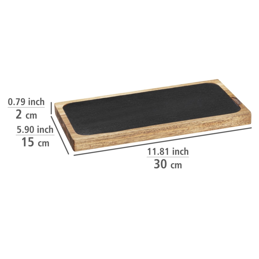 WENKO 55103100 - Snijplank BLACK OUTDOOR KITCHEN 30x15 cm bruin/grijs