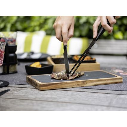 WENKO 55103100 - Snijplank BLACK OUTDOOR KITCHEN 30x15 cm bruin/grijs