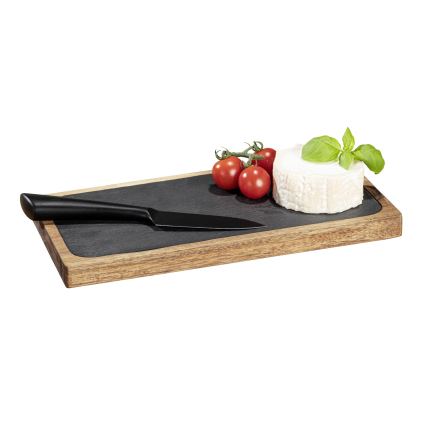 WENKO 55103100 - Snijplank BLACK OUTDOOR KITCHEN 30x15 cm bruin/grijs