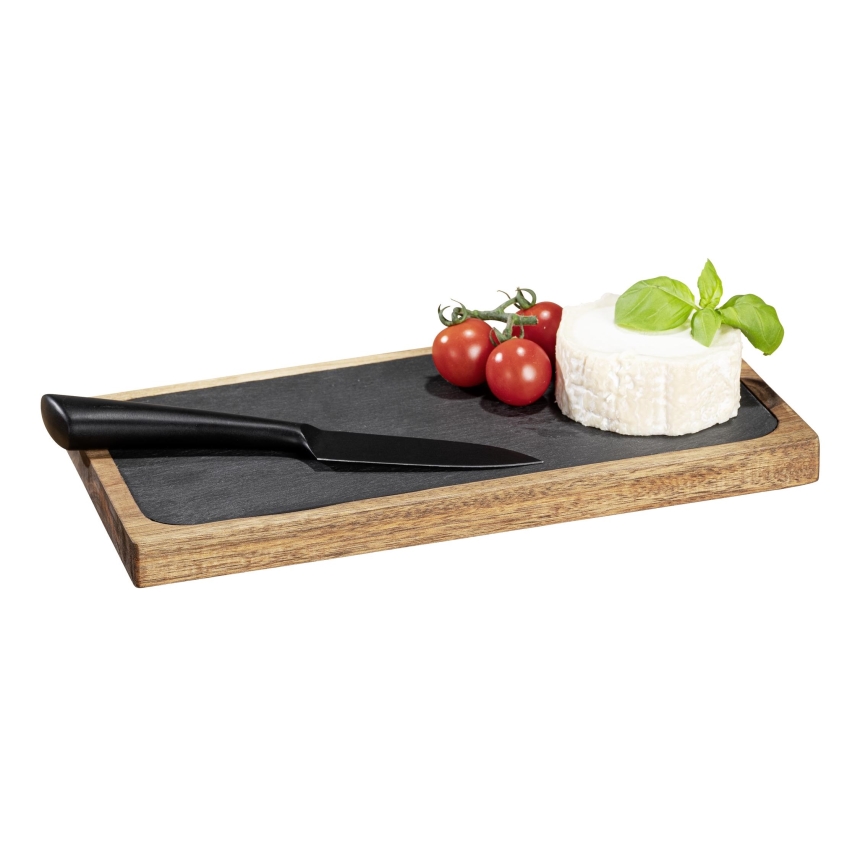 WENKO 55103100 - Snijplank BLACK OUTDOOR KITCHEN 30x15 cm bruin/grijs
