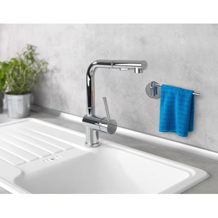 WENKO 5639100 - Keukenrolhouder TURBO-LOC KÜCHE 23x6,5 cm RVS/zilverkleurig