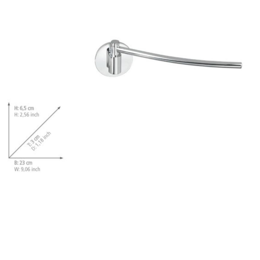 WENKO 5639100 - Keukenrolhouder TURBO-LOC KÜCHE 23x6,5 cm RVS/zilverkleurig