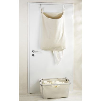 WENKO 62107100 - Wasmand CANGURO 52x81 cm beige/zilver