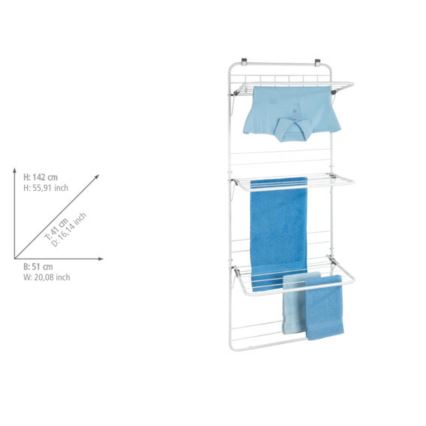 WENKO 63010800 - Wasrek 51x142 cm wit/grijs