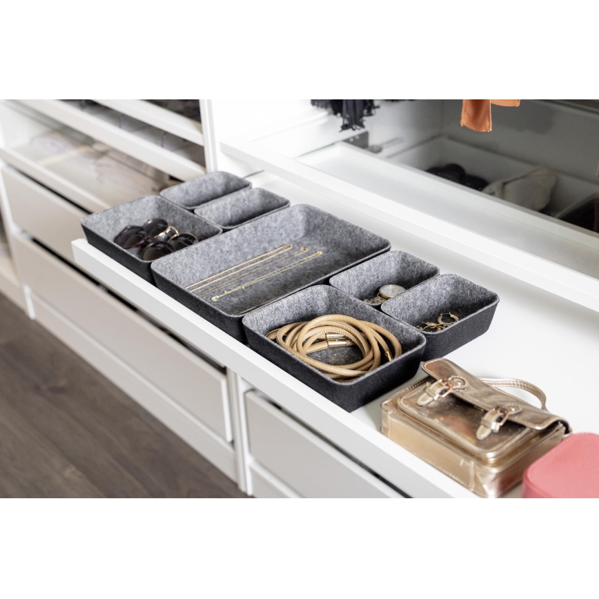 WENKO 64502100 - Lade-organizer FELT 28,5x20 cm grijs