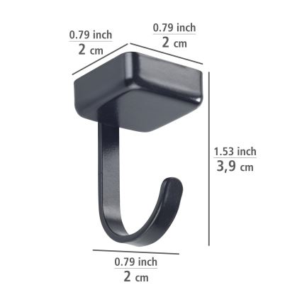 WENKO 71149800 - Haakjes JET 2,2x3,9 cm zwart/zilver