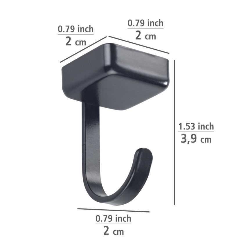 WENKO 71149800 - Haakjes JET 2,2x3,9 cm zwart/zilver