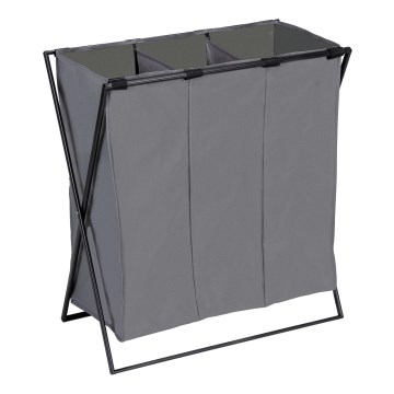WENKO 71297800 - Wasmand TRIO 69 x 76 cm grijs/zwart