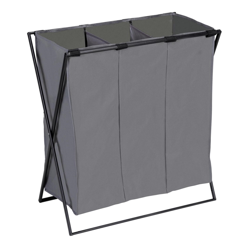 WENKO 71297800 - Wasmand TRIO 69 x 76 cm grijs/zwart