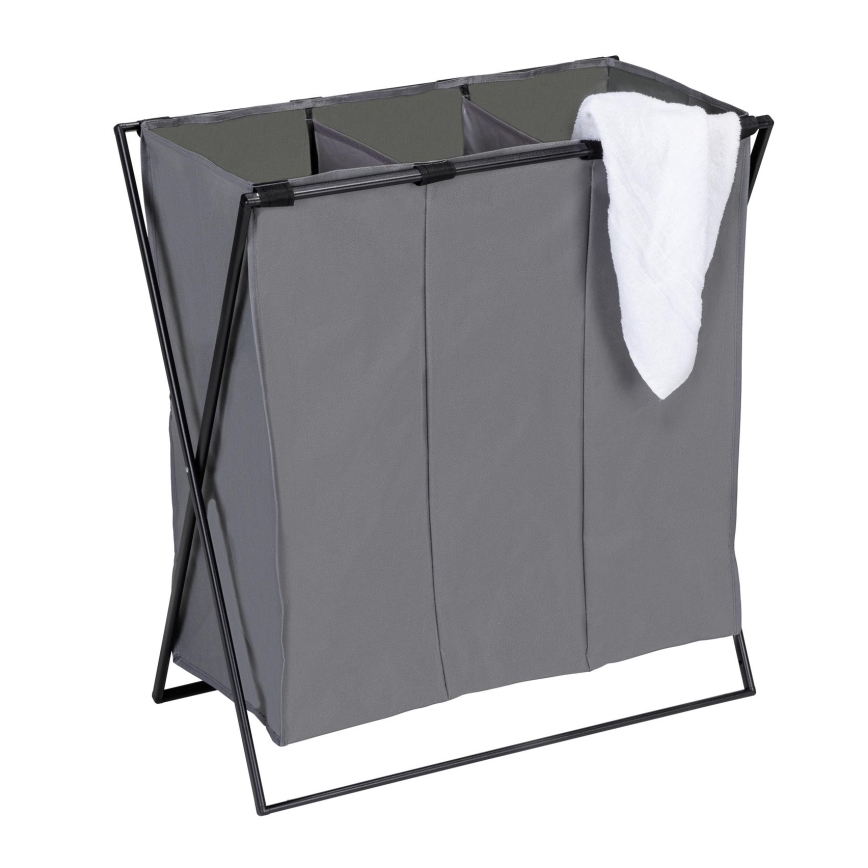 WENKO 71297800 - Wasmand TRIO 69 x 76 cm grijs/zwart