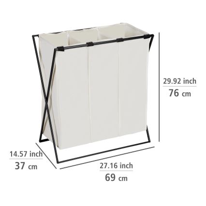 WENKO 71298800 - Wasmand TRIO 69x76 cm crème/zwart