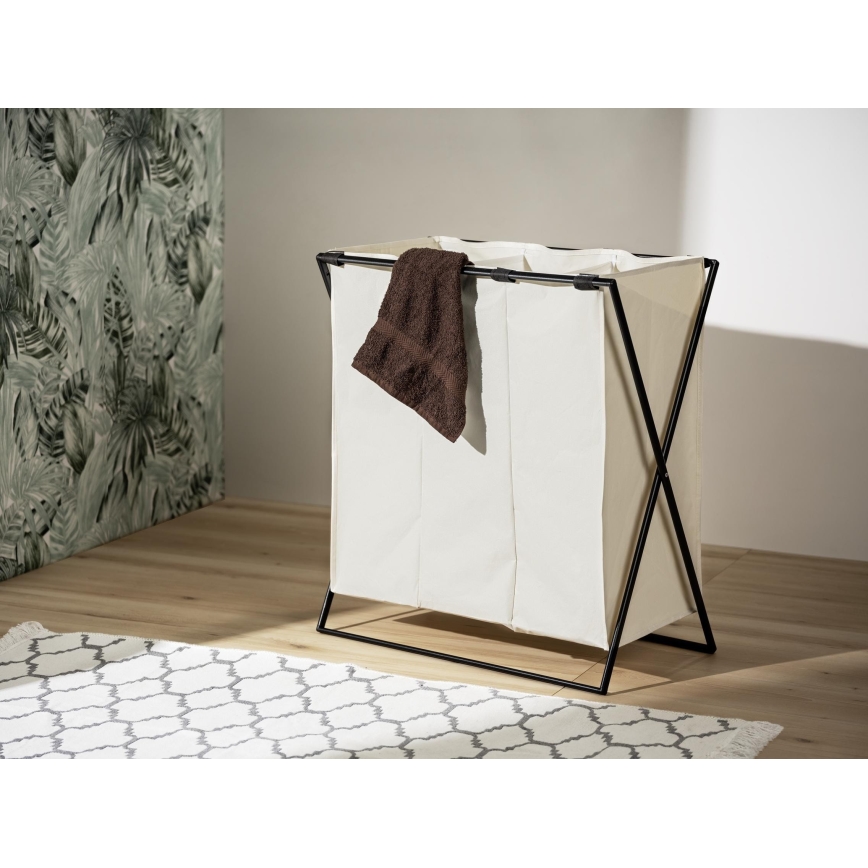 WENKO 71298800 - Wasmand TRIO 69x76 cm crème/zwart