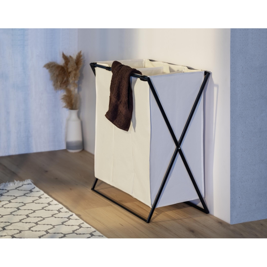 WENKO 71298800 - Wasmand TRIO 69x76 cm crème/zwart