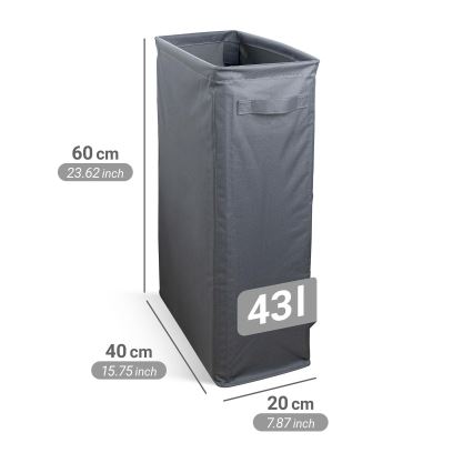 WENKO 71299800 - Wasmand SLIM 20x60 cm antraciet