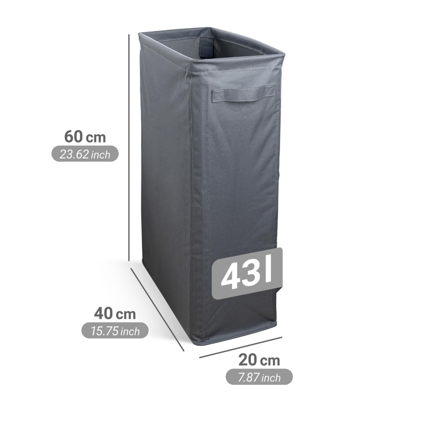 WENKO 71299800 - Wasmand SLIM 20x60 cm antraciet