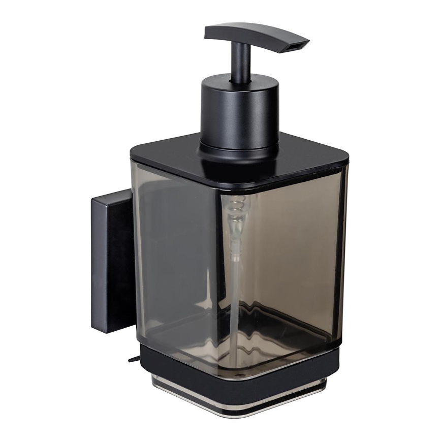 WENKO 71444800 - Zeepdispenser VACUUM-LOC QUADRO ED 7,5x16 cm zwart
