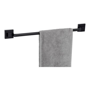 WENKO 71445800 - Handdoekstang VACUUM-LOC QUADRO ED 60,5x6 cm zwart