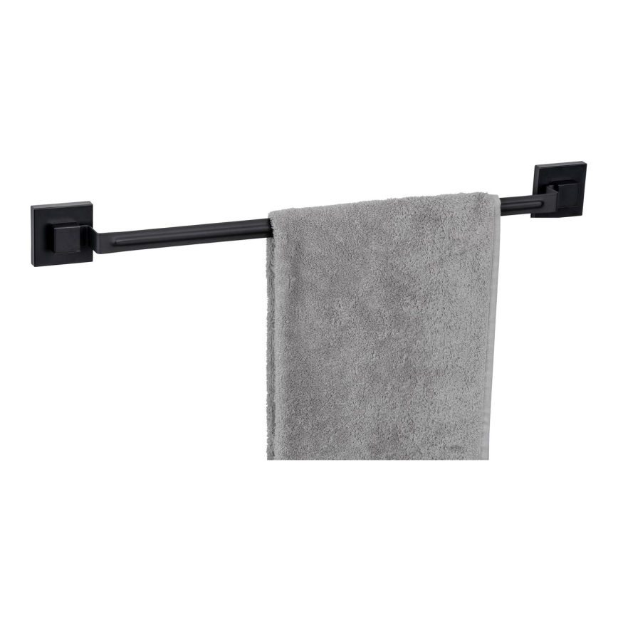 WENKO 71445800 - Handdoekstang VACUUM-LOC QUADRO ED 60,5x6 cm zwart