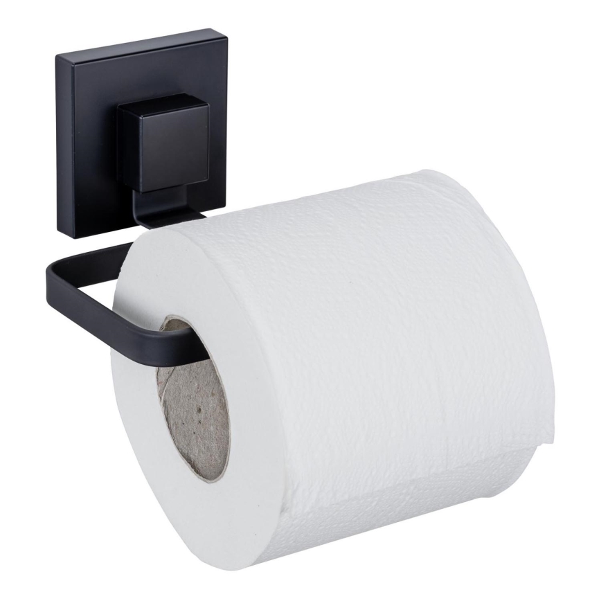WENKO 71447800 - Toiletrolhouder VACUUM-LOC QUADRO ED 14x11 cm zwart