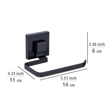 WENKO 71447800 - Toiletrolhouder VACUUM-LOC QUADRO ED 14x11 cm zwart