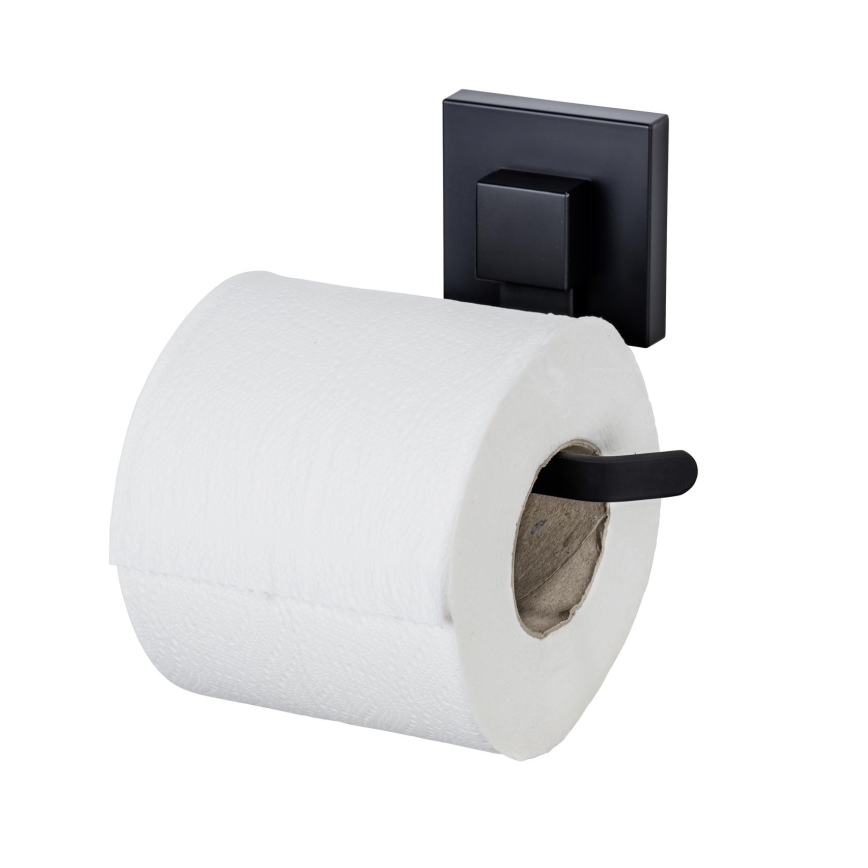 WENKO 71447800 - Toiletrolhouder VACUUM-LOC QUADRO ED 14x11 cm zwart