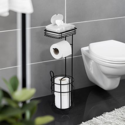 WENKO 71451800 - Toiletpapierhouder 16x59 cm zwart