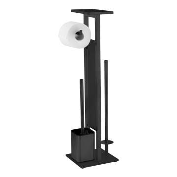 WENKO 71558800 - WC-set DEBAR 21x70,5 cm roestvrij staal/zwart