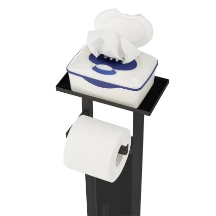 WENKO 71558800 - WC-set DEBAR 21x70,5 cm roestvrij staal/zwart