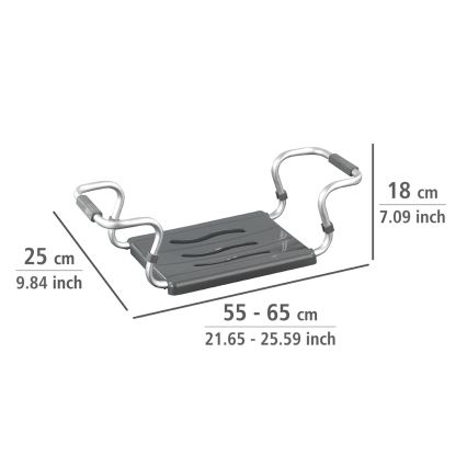WENKO 73392500-Zitje VEILIGHEID IN DE BADKAMER 26x18 cm zilver/antraciet