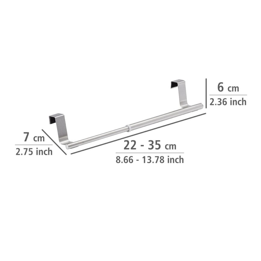 WENKO 79173100 - Handdoekhouder TELESCOPE 7x6 cm RVS/zilver/zwart