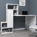 werk tafel met een plank IRMAK 119x138,6 cm wit